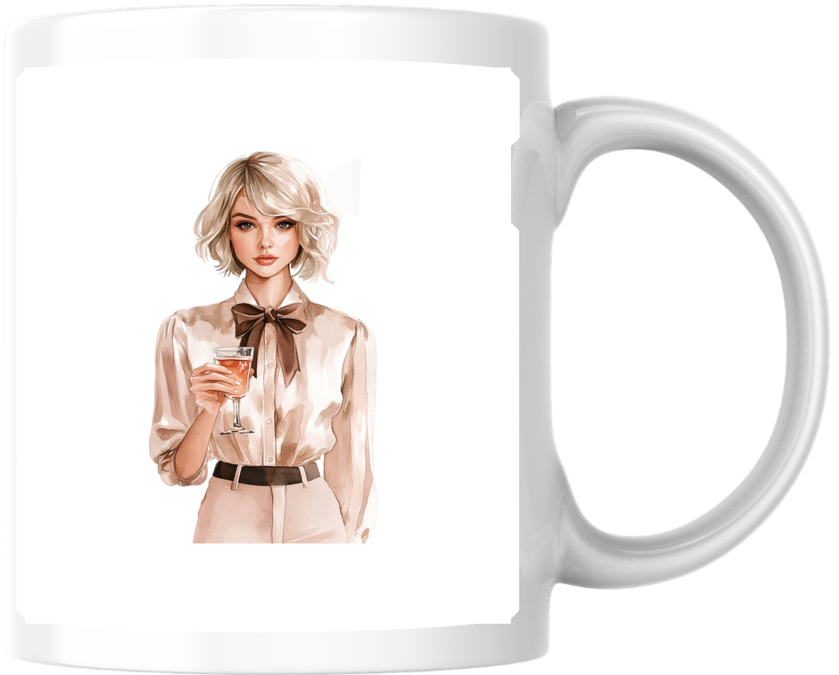 Chic Fashion Girl Mug | Watercolor Elegant Lady Coffee Mug | Fashionista Gift