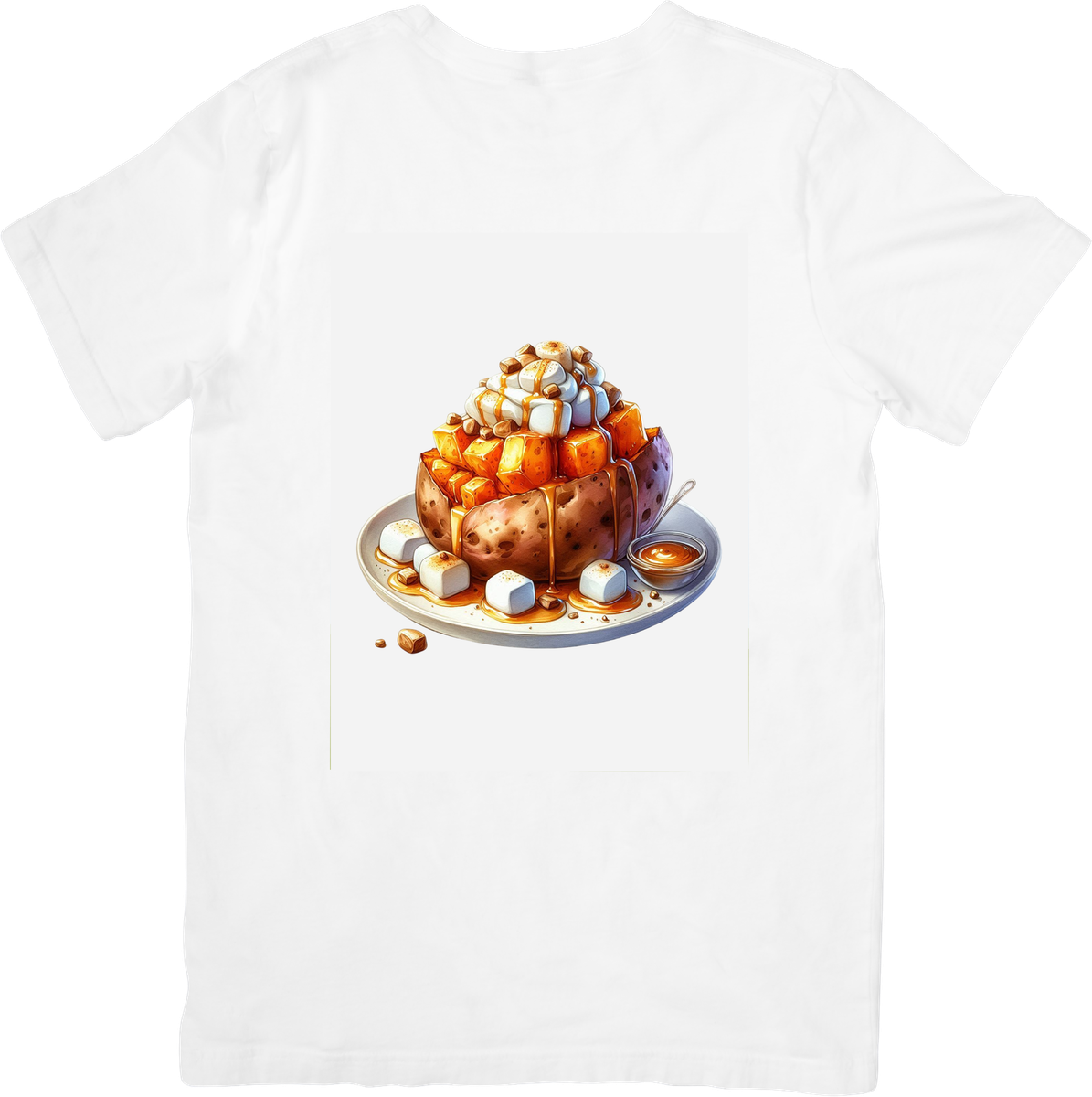 Loaded Sweet Potato T-Shirt | Marshmallow Caramel Dessert Graphic Tee | Foodie Comfort Food Gift