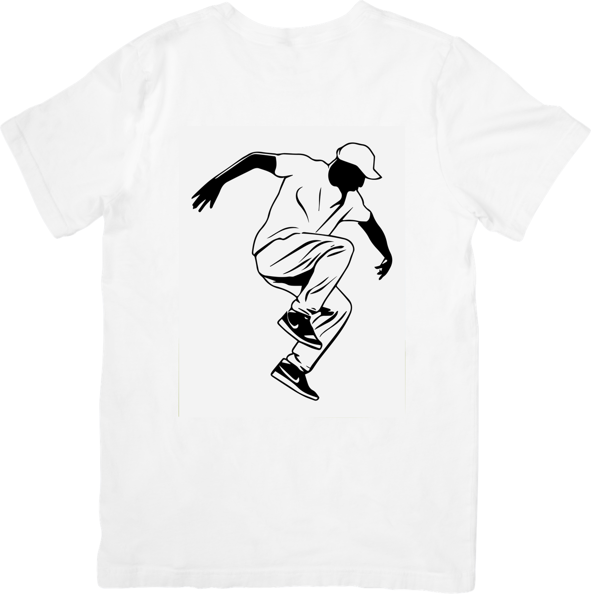 Skateboarder Trick T-Shirt | Black & White Street Skate Graphic Tee | Skater Gift
