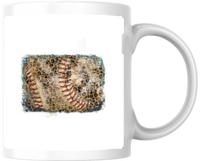 Thumbnail for Leopard Print Baseball Mug | Distressed Sports Coffee Mug | Baseball Mom Gift