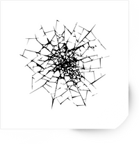 Thumbnail for Shattered Glass Sticker | Black & White Cracked Burst Vinyl Decal | Edgy Grunge Gift