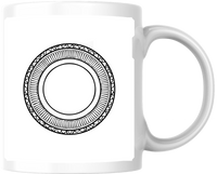 Thumbnail for Ornamental Mandala Mug | Black & White Geometric Ring Coffee Mug | Minimalist Boho Gift