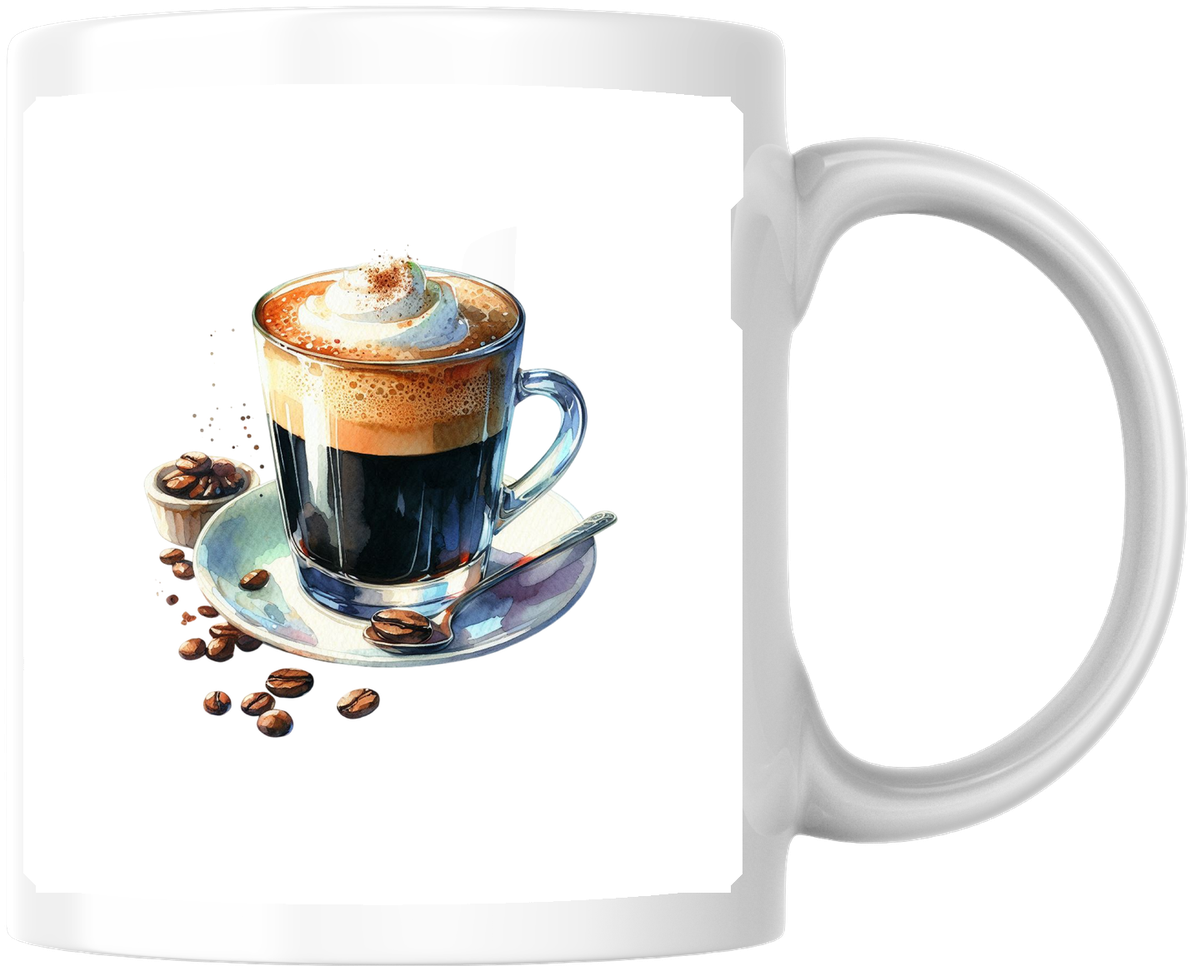 Vienna Coffee Mug | Watercolor Whipped Cream Espresso Coffee Mug | Cafe Lover Gift