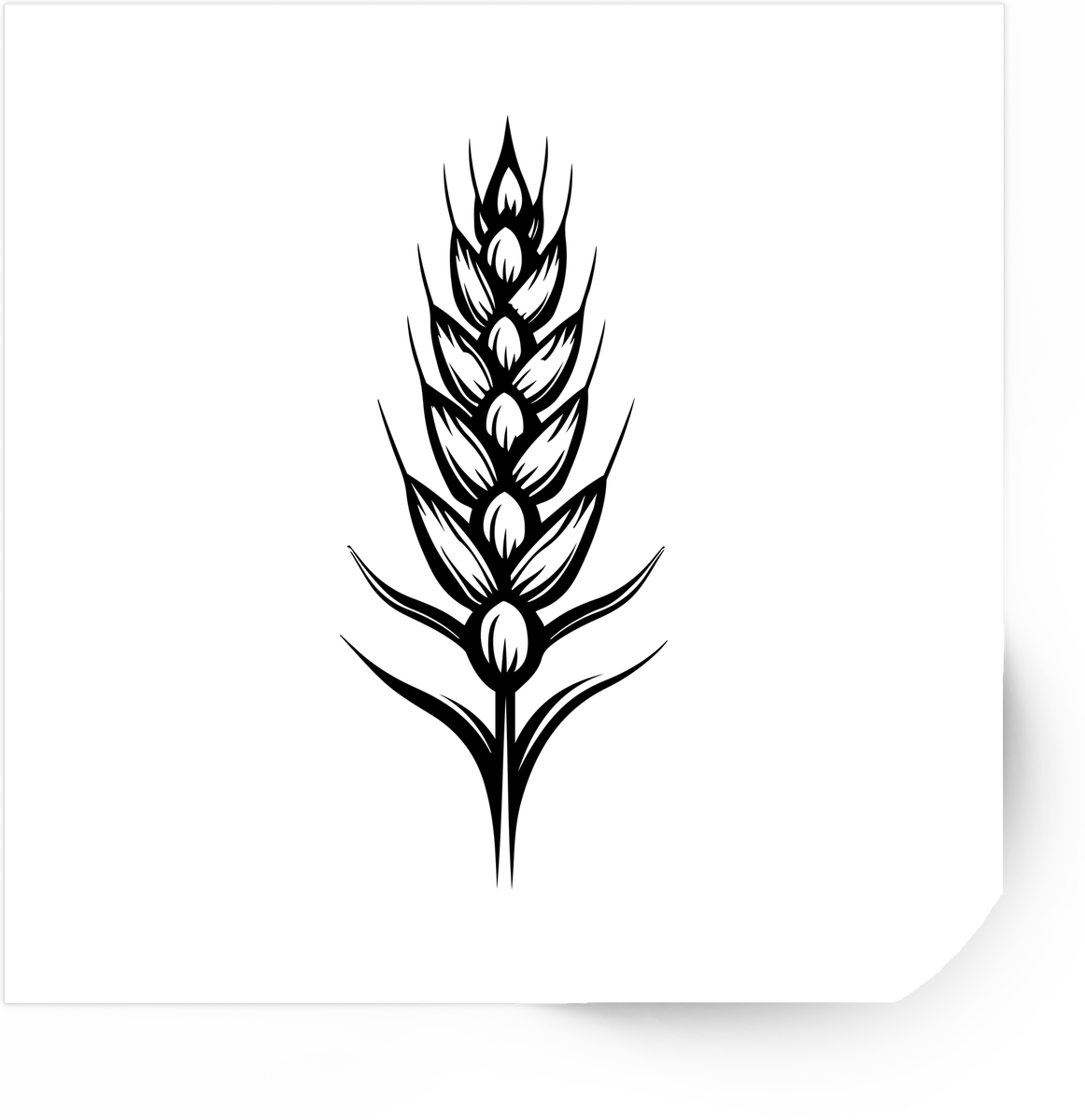 Wheat Stalk Sticker | Bold Black Line Art Grain Vinyl Decal | Farmhouse Rustic Gift