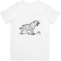 Thumbnail for Snarling Cheetah T-Shirt | Black & White Wild Cat Line Art Graphic Tee | Wildlife Lover Gift