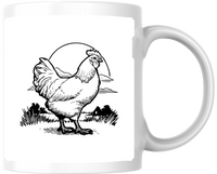 Thumbnail for Farmhouse Hen Mug | Black Ink Country Chicken Coffee Mug | Farm Life Gift