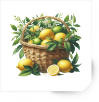 Thumbnail for Lemon Basket Sticker | Watercolor Citrus Fruit Vinyl Decal | Kitchen Farmhouse Gift