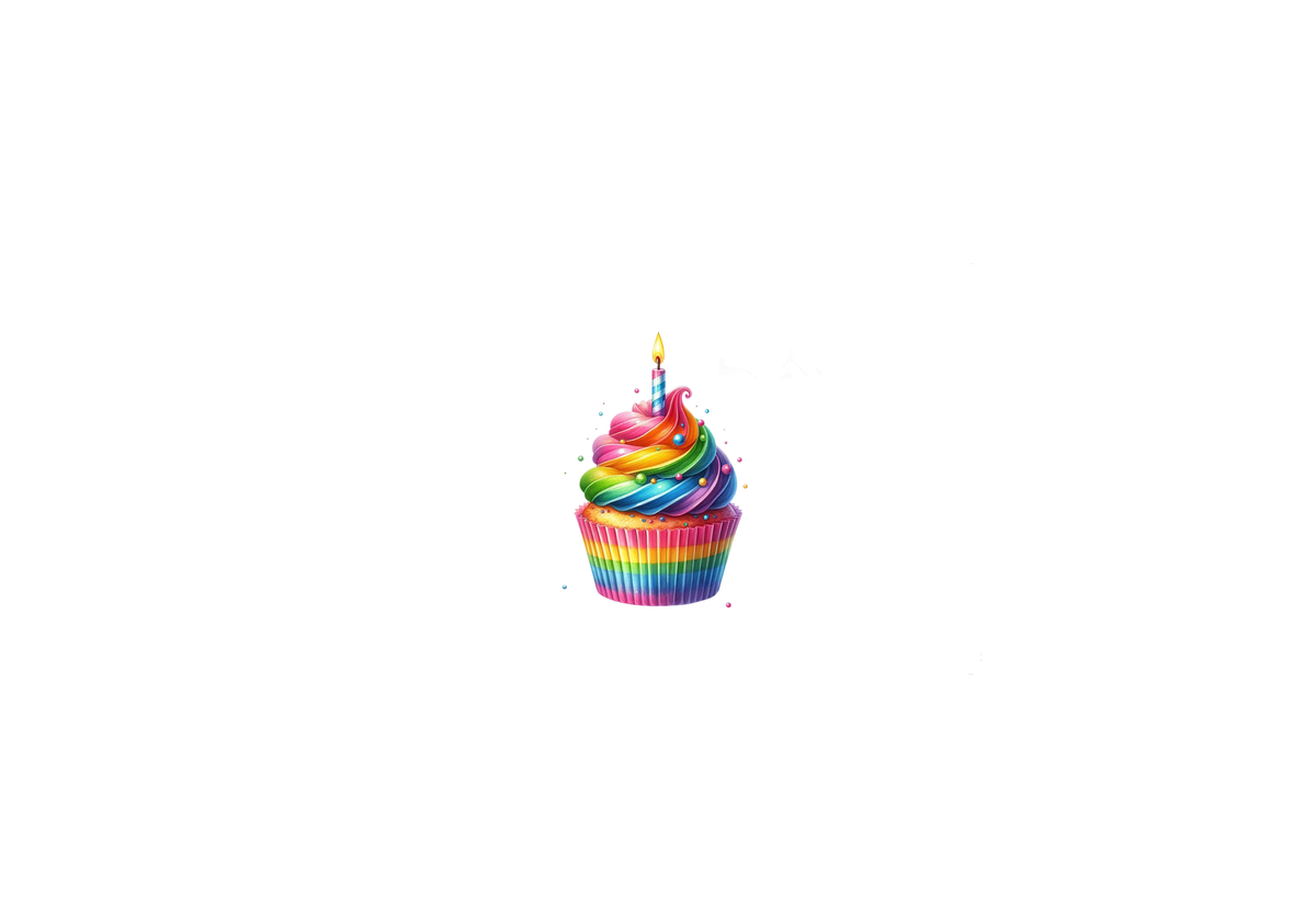 Rainbow Cupcake Throw Pillow | Colorful Birthday Candle Decorative Pillow | Kids Room Party Gift