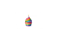 Thumbnail for Rainbow Cupcake Throw Pillow | Colorful Birthday Candle Decorative Pillow | Kids Room Party Gift
