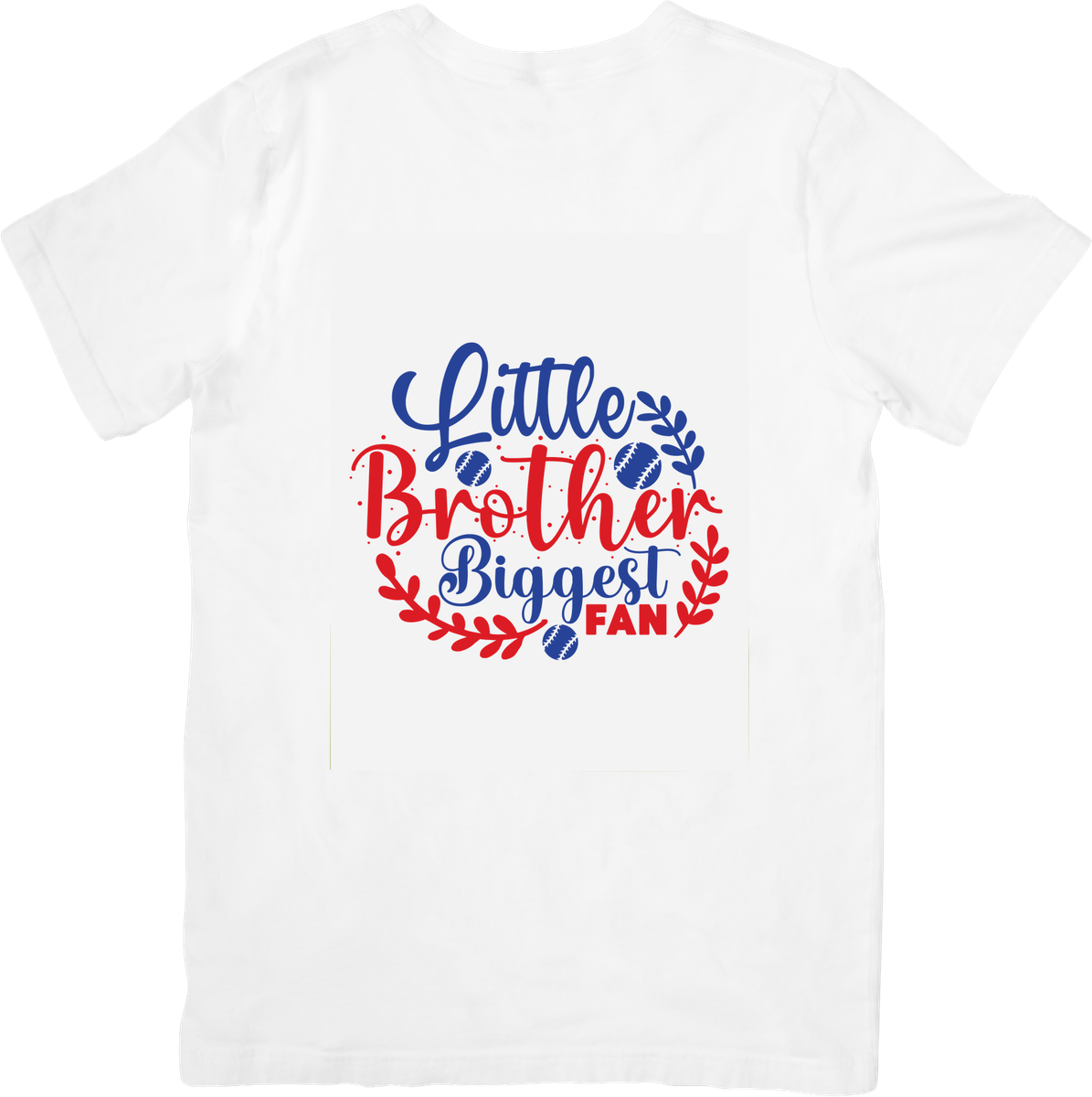 Little Brother Biggest Fan T-Shirt | Baseball Sibling Graphic Tee | Kids Sports Gift