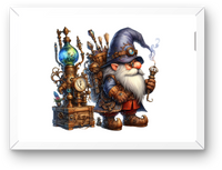 Thumbnail for Steampunk Gnome Wizard Wall Art | Fantasy Alchemy Print | Whimsical Magic Lover Gift