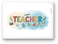 Thumbnail for Teacher Typography Wall Art | Colorful School Supplies Print | Teacher Appreciation Gift