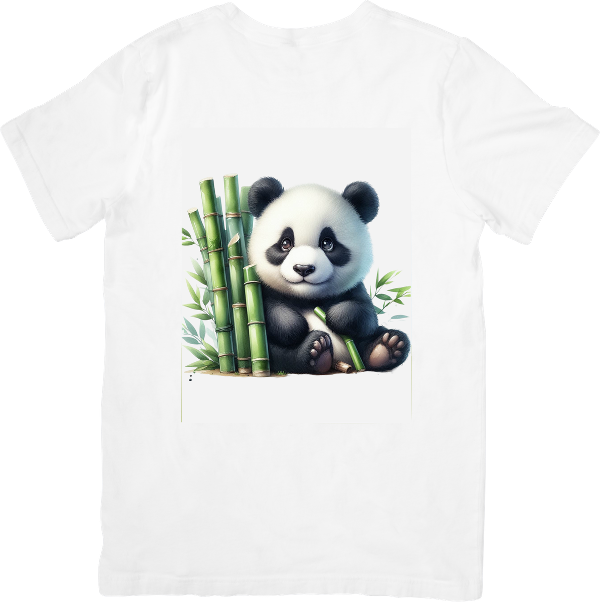 Cute Baby Panda Bamboo T-Shirt | Watercolor Panda Graphic Tee | Kids Animal Lover Gift