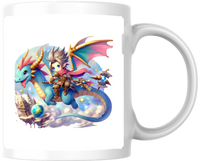 Thumbnail for Dragon Rider Boy Mug | Chibi Fantasy Adventure Coffee Mug | Anime Gamer Gift