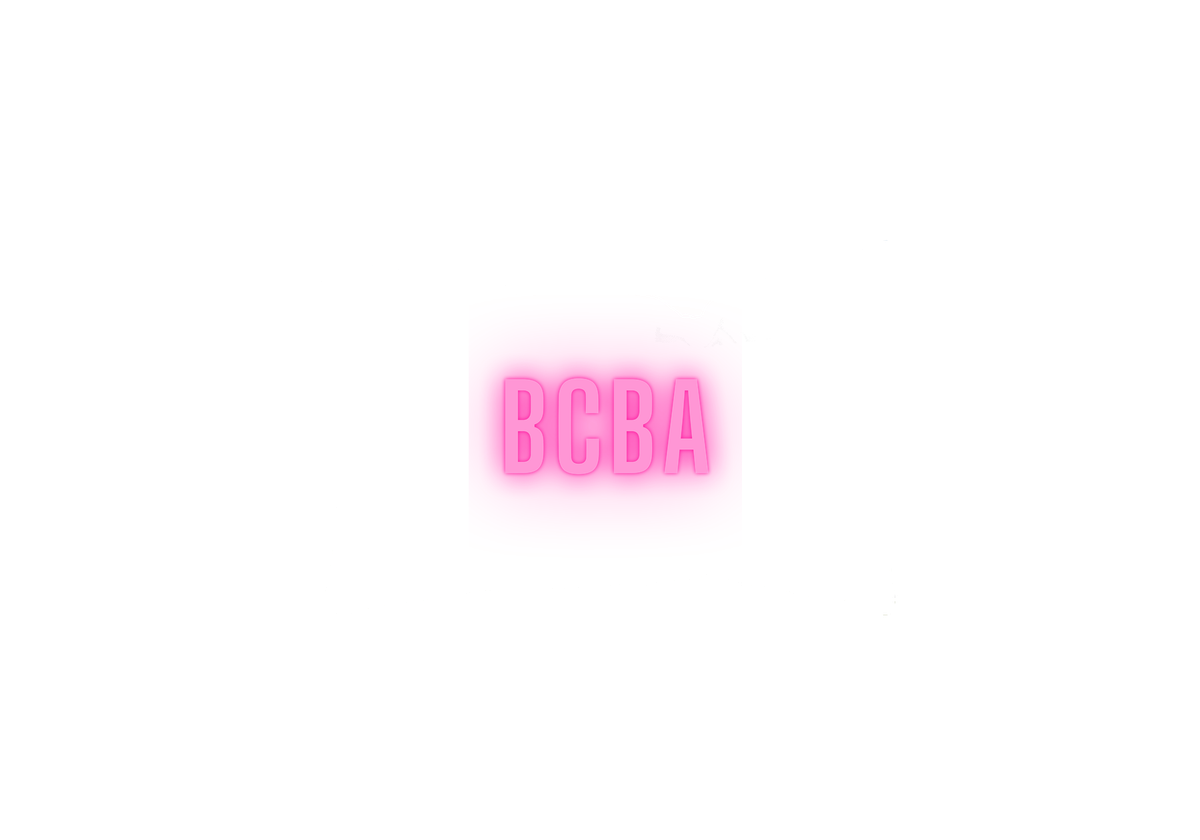BCBA Neon Sign Throw Pillow | Pink Glow Typography Decorative Pillow | Behavior Analyst Gift