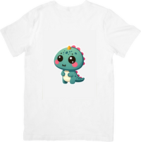Thumbnail for Cute Baby Dino T-Shirt | Kawaii Green Dinosaur Graphic Tee | Kids Cartoon Gift