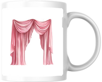 Thumbnail for Pink Draped Curtains Mug | Watercolor Elegant Drapery Coffee Mug | Girly Home Decor Gift