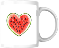 Thumbnail for Watermelon Heart Mug | Watercolor Summer Fruit Coffee Mug | Fruit Lover Gift