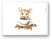 Thumbnail for Coffee Bean Mouse Wall Art | Watercolor Cute Animal Print | Coffee Bar Kitchen Gift